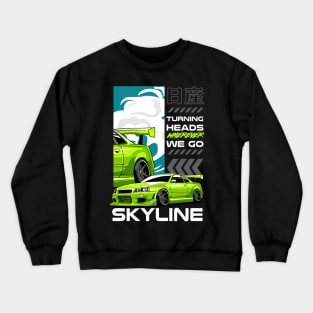 Green Nissan GTR Crewneck Sweatshirt